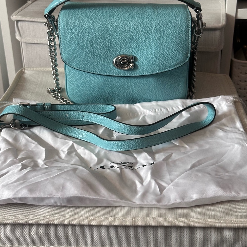 EUC Coach Cassie 19 Blue Leather Crossbody Bag - Picture 2 of 8
